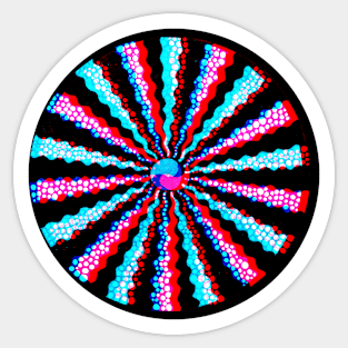 Handmade spiral with rgb effect mandala art Sticker